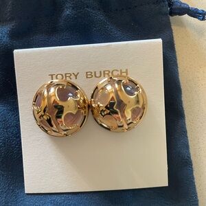Tory Burch Jewelry | Tory Burch Earrings | Gold Tory Burch Domed Earrings